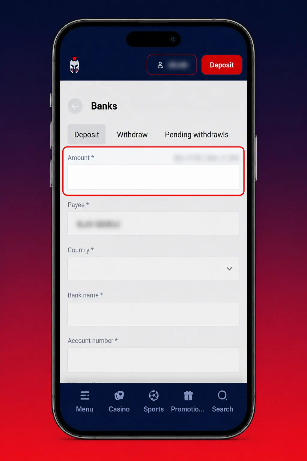 Step-by-step guide to depositing funds via the Gladiatorsbet app wallet and cashier menu