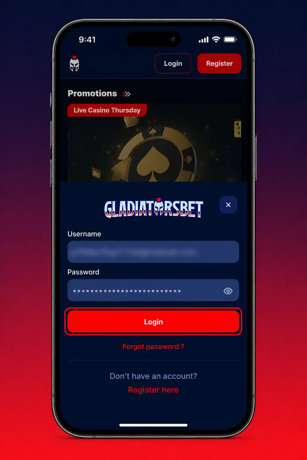 Step-by-step screenshot showing how to deposit funds via the Gladiatorsbet app using cards, wallets, or crypto.