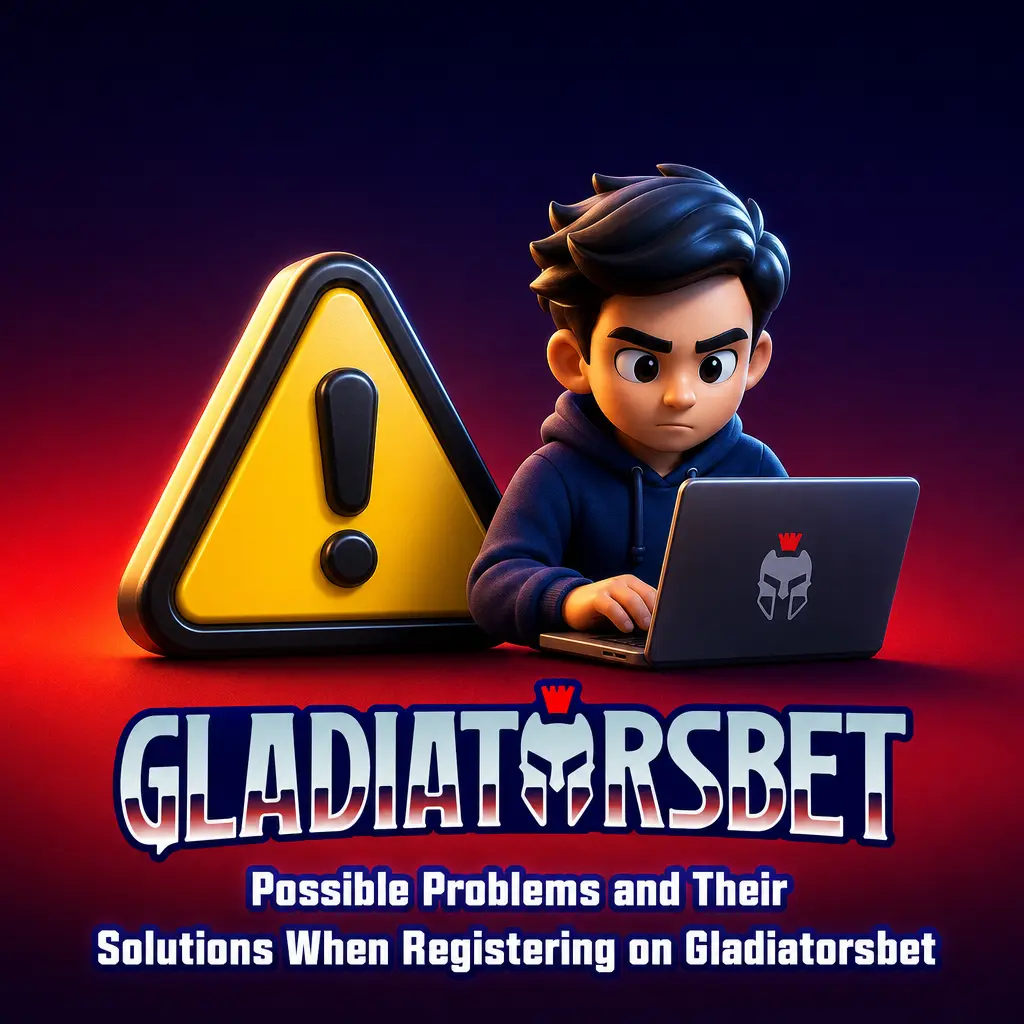 Common Gladiatorsbet registration problems and solutions table, including verification, address, and bonus code issues.
